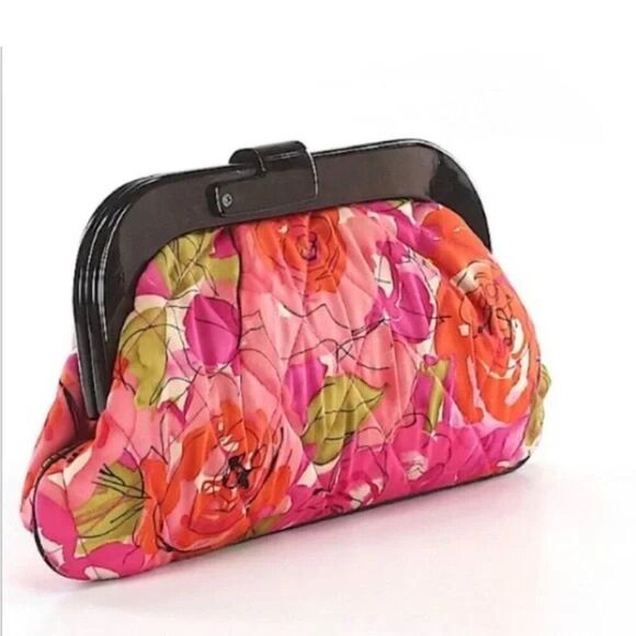 ✨ Vera Bradley Vintage Rose Millie Floral Quilted Satin Clutch ✨ - Picture 2 of 9